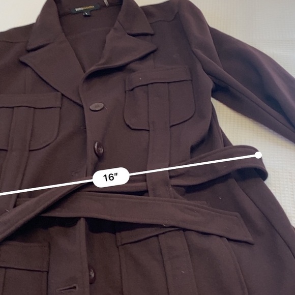 BCBGMAXAZRIA Retro Vibe Brown / Maroon Belted Jacket Size Large - Picture 10 of 16